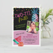 Foto Two-tti Frutti Waterverf 2e verjaardagsfeestj Kaart (Staand voorkant)
