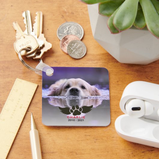 Foto Typografie Pet Memorial Sleutelhanger (Bureau)