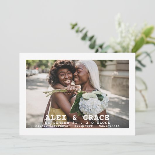 Foto Typografie Simple Gay Save the Date Wedding (Staand voorkant)