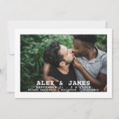 Foto Typografie Simple Gay Save the Date Wedding (Voorkant)