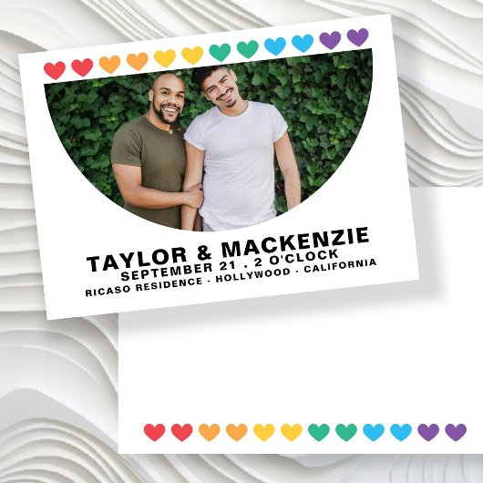 Foto Typografie Simple Gay Save the Date Wedding