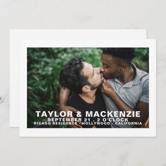 Foto Typografie Simple Gay Save the Date Wedding (Voorkant / Achterkant)