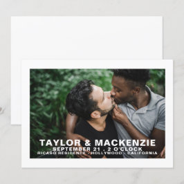 Foto Typografie Simple Gay Save the Date Wedding