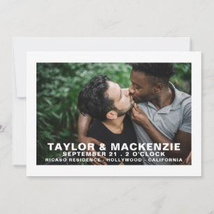 Foto Typografie Simple Gay Save the Date Wedding