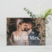 Foto Typografie Wedding Announcement Mr & Mrs - H Kaart (Staand voorkant)