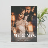 Foto Typografie Wedding Announcement Mr & Mrs. Kaart (Staand voorkant)