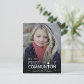 Foto Typografische Communie - Briefkaart Uitnodigi (Staand voorkant)