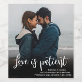 Foto Uitgestelde aankondiging huwelijk Wijn Etiket (Enkel label)