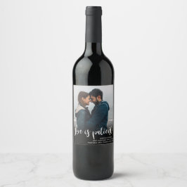 Foto Uitgestelde aankondiging huwelijk Wijn Etiket