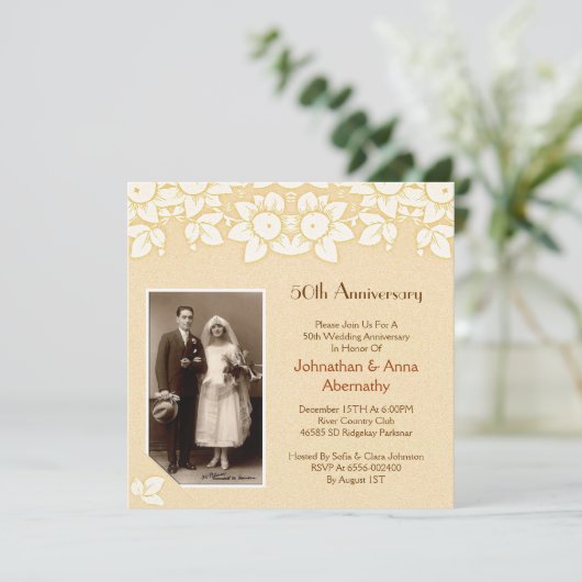 foto - uitnodiging gouden verjaardag (Staand voorkant)
