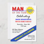 FOTO-uitnodiging, inlassing/naam/leeftijd, MANNEN, Kaart (Achterkant)