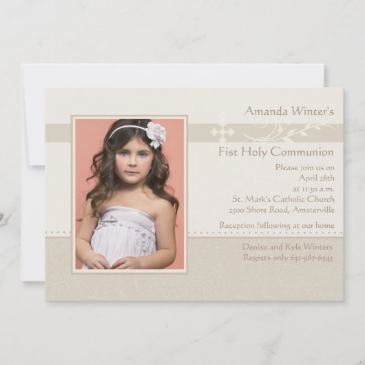 Foto-uitnodiging op voorjaarsbasis kaart (Voorkant)