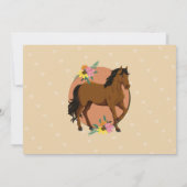 Foto uitnodiging paardrijfeest pony bloemen  (Achterkant)