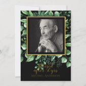 FOTO Uitnodiging Pensionering Zwart Gouden Bladere (Voorkant)