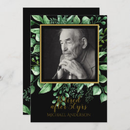 FOTO Uitnodiging Pensionering Zwart Gouden Bladere