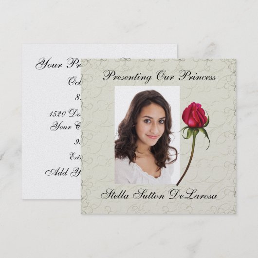 Foto Uitnodiging - Prinses, Trouwen, Bal (Voorkant / Achterkant)