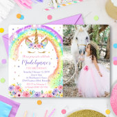 Foto uitnodiging Regenboog Eenhoorn Regenboog