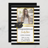 Foto uitnodiging van de Black and Gold Graduparty (Voorkant / Achterkant)