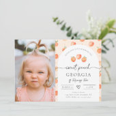Foto uitnodiging voor elke verjaardag | Zoet Peach (Staand voorkant)