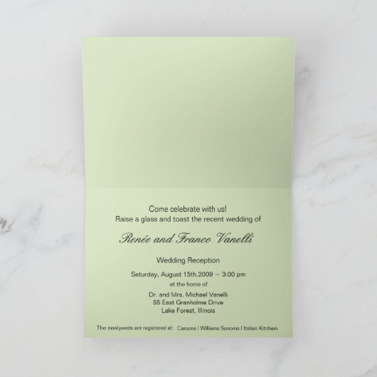 Foto uitnodiging voor het winnen van het huwelijk (Binnen)