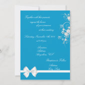 Foto-uitnodigingen van Turquoise & White Heart Wed Kaart (Achterkant)