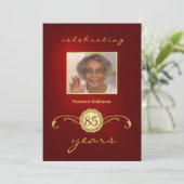 Foto-uitnodigingen voor de 85e verjaardag van de g kaart (Staand voorkant)
