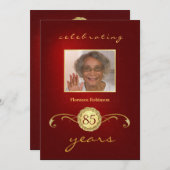 Foto-uitnodigingen voor de 85e verjaardag van de g kaart (Voorkant / Achterkant)