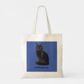 Foto uitsnede zwarte kat staren kijken naar je bla tote bag (Achterkant)
