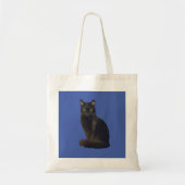 Foto uitsnede zwarte kat staren kijken naar je bla tote bag (Voorkant)