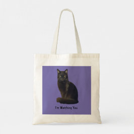 Foto uitsnede zwarte kat staren kijken naar je Paa Tote Bag