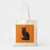 Foto uitsnede zwarte kat staren kijken naar je Sin Tote Bag (Voorkant)