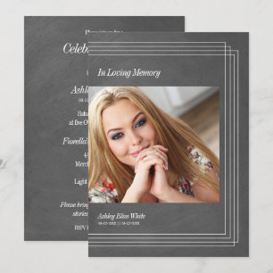 Foto Uitvaart Grijs Faux Metallic Kaart