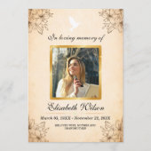 Foto-uitvaartdienst in Loving Memory Programmakaart (Voorkant)