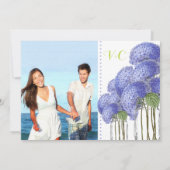 Foto Ultra Viole Limoen Hydrangea Mason Jar Weddin Kaart (Achterkant)