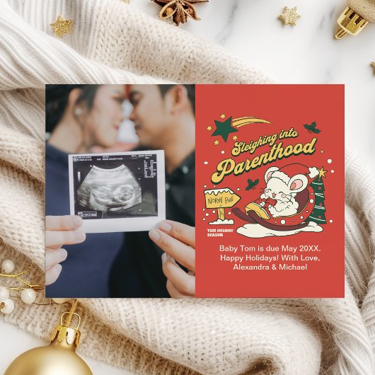 Foto Ultrasound Kerstmis Zwangerschap aankondiging