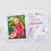 Foto: Unicorn verjaardagsuitnodiging Magical unico Kaart (Voorkant / Achterkant)
