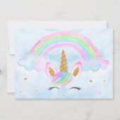 Foto: Unicorn verjaardagsuitnodiging Magische part Kaart (Achterkant)