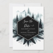 Foto unieke berg bruiloft save the date (Voorkant)