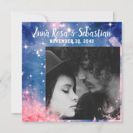 *~* Foto Upload Hemelsterren Sla de Datum Op Save The Date (Voorkant)