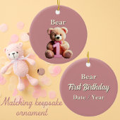 Foto Upload Schattigee Teddy Bear Girl 1st Birthda Kaart