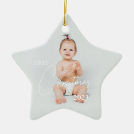 Foto uploaden Eerste Kerstmis Keramisch Ornament
