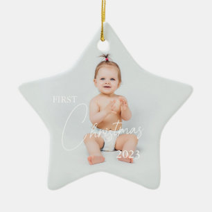 Foto uploaden Eerste Kerstmis Keramisch Ornament