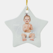 Foto uploaden Eerste Kerstmis Keramisch Ornament (Achterkant)