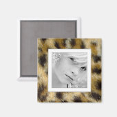  foto uploaden Leopard Fur Print Magnet (Voorkant / Achterkant)