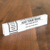 Foto uploaden Naam toevoegen - Functie en bedrijfs Naambordje (Zijkant)