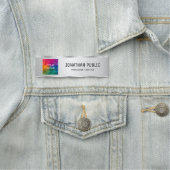 Foto uploaden of Logo Tekst toevoegen Faux Silver  Naamplaatje (In situ)