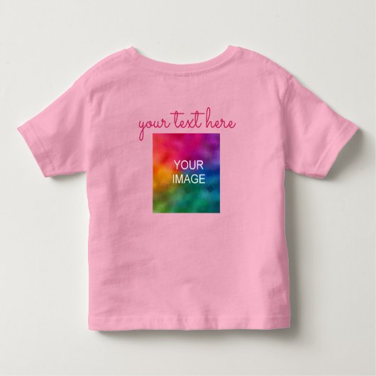 Foto uploaden Tekst toevoegen Roze Baby Dubbelzijd Kinder Shirts (Achterkant)