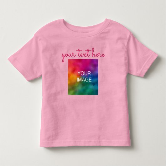 Foto uploaden Tekst toevoegen Roze Baby Dubbelzijd Kinder Shirts (Voorkant)