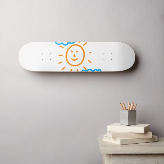Foto uploaden Zet Kinder illustraties om in wit Persoonlijk Skateboard (Muurkunst (Horizontaal))