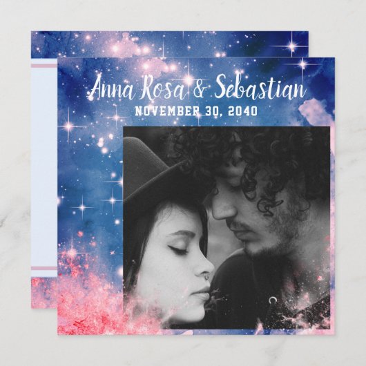 *~* Foto uploadt de hemelse sterren sparen de datu Save The Date (Voorkant / Achterkant)